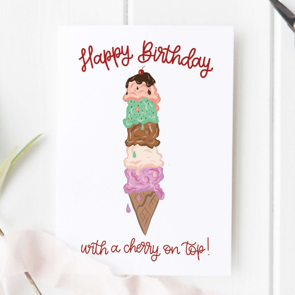 Ice Cream Cone Birthday Card - Hue Complete Me
