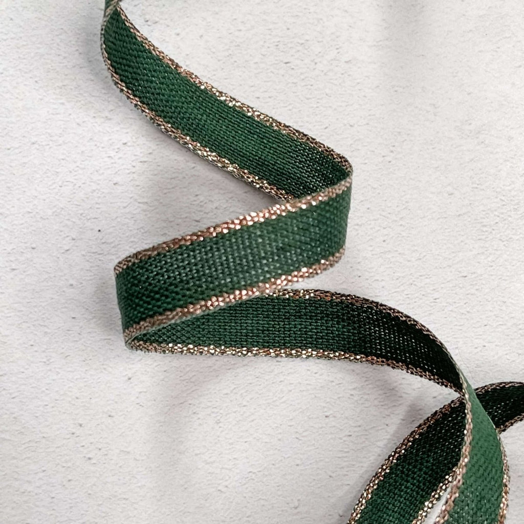 Metallic Green Cotton Ribbon - Hue Complete Me