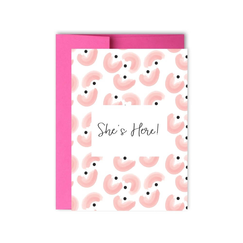 She's Here New Baby Girl Card - Hue Complete Me