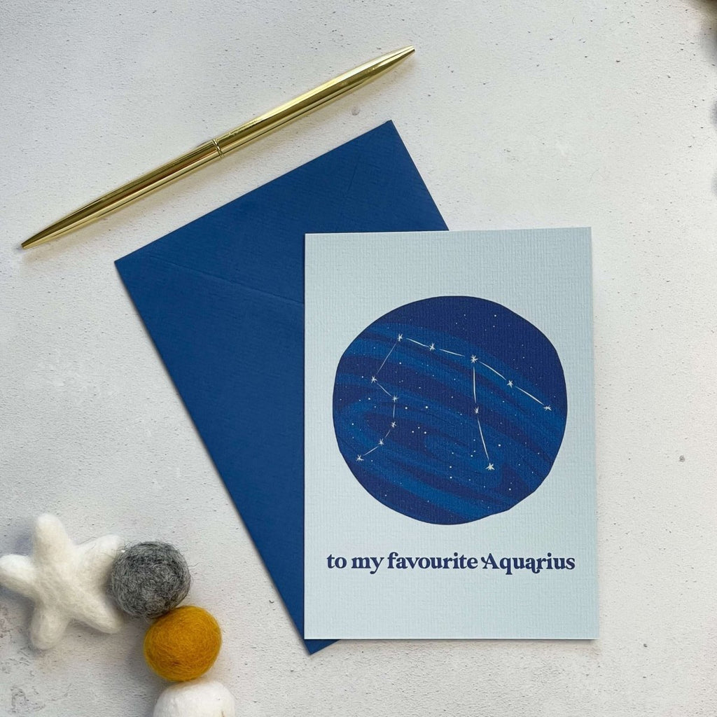 To My Favourite Aquarius Astrology Card (20 January - 18 February) - Hue Complete Me