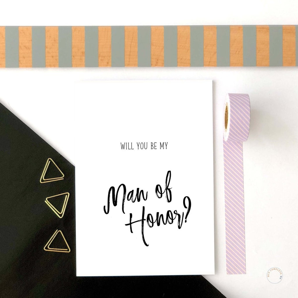 Will You Be My Man of Honor Card - Hue Complete Me