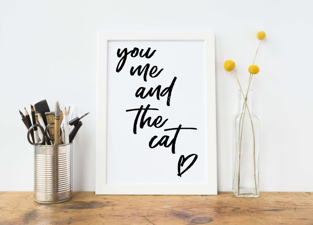 You Me And The Cat Art Print - Hue Complete Me