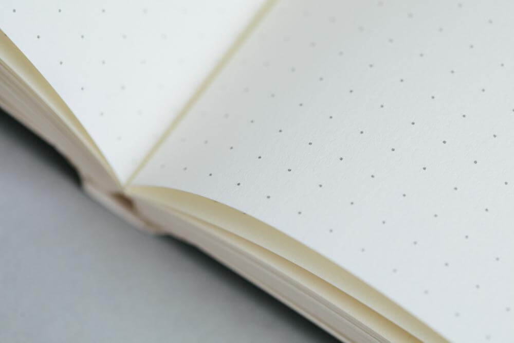 A5 Layflat Notebook dotted pages - Alma print in Salvia Blue - Hue Complete Me