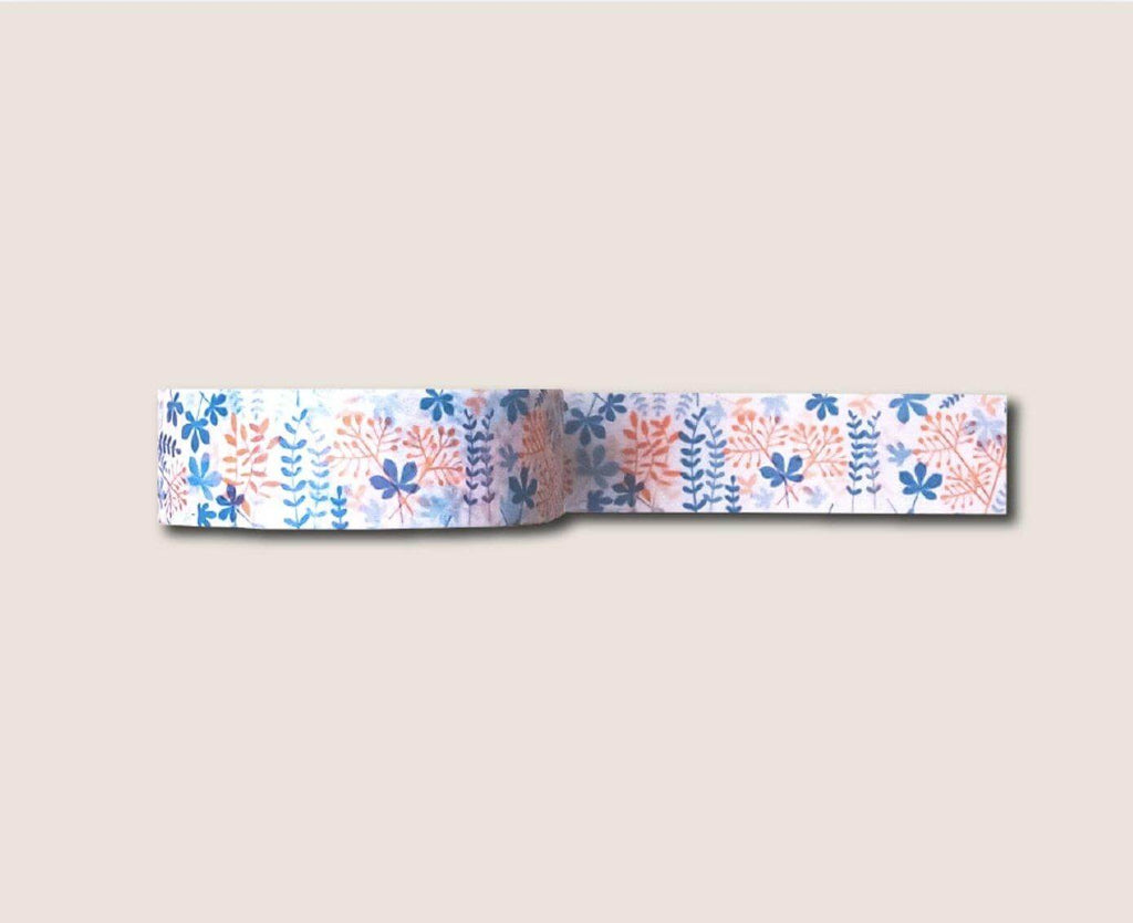 Blooming Blue Floral Pattern Washi Tape - Hue Complete Me