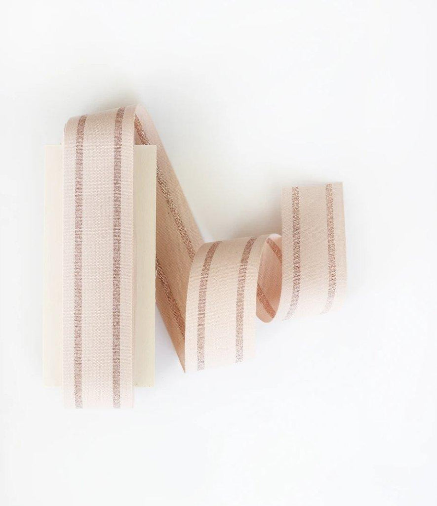 Blush & Rose Gold Wide Cotton Ribbon - Hue Complete Me