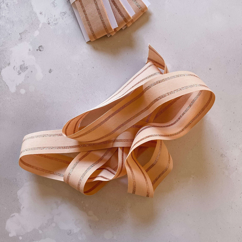 Blush & Rose Gold Wide Cotton Ribbon - Hue Complete Me