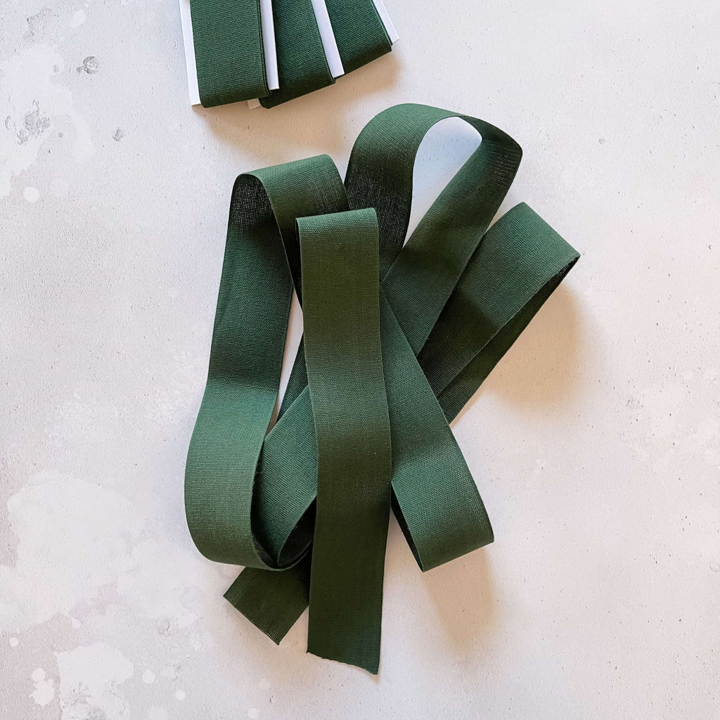Dark Green Wide Cotton Ribbon - Hue Complete Me