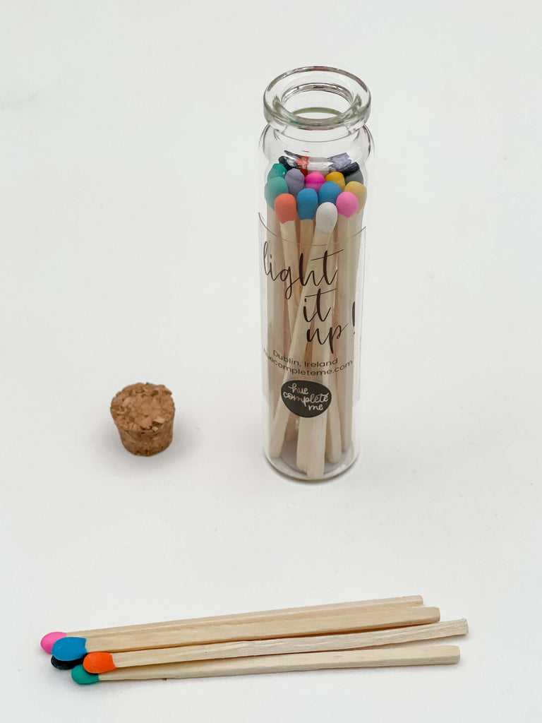 Extra Long Rainbow Colour Jar Of Matches  Hue Complete Me €5