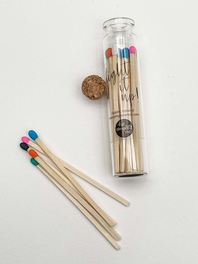 Extra Long Rainbow Colour Jar Of Matches  Hue Complete Me €5
