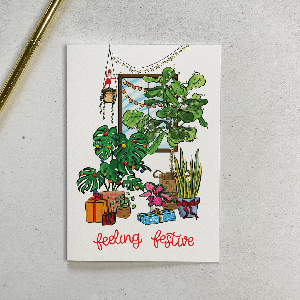 Feeling Festive Plant Christmas Card - Hue Complete Me