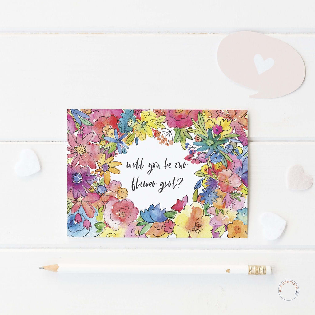 Floral Will You Be Our Flower Girl Card Greeting Card Hue Complete Me €3