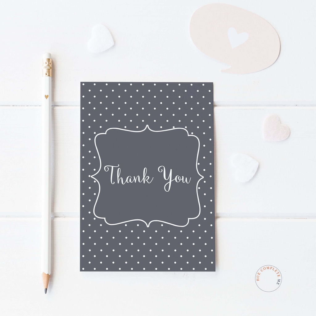 Grey Polka Dot Thank You Card Greeting Card Hue Complete Me €2
