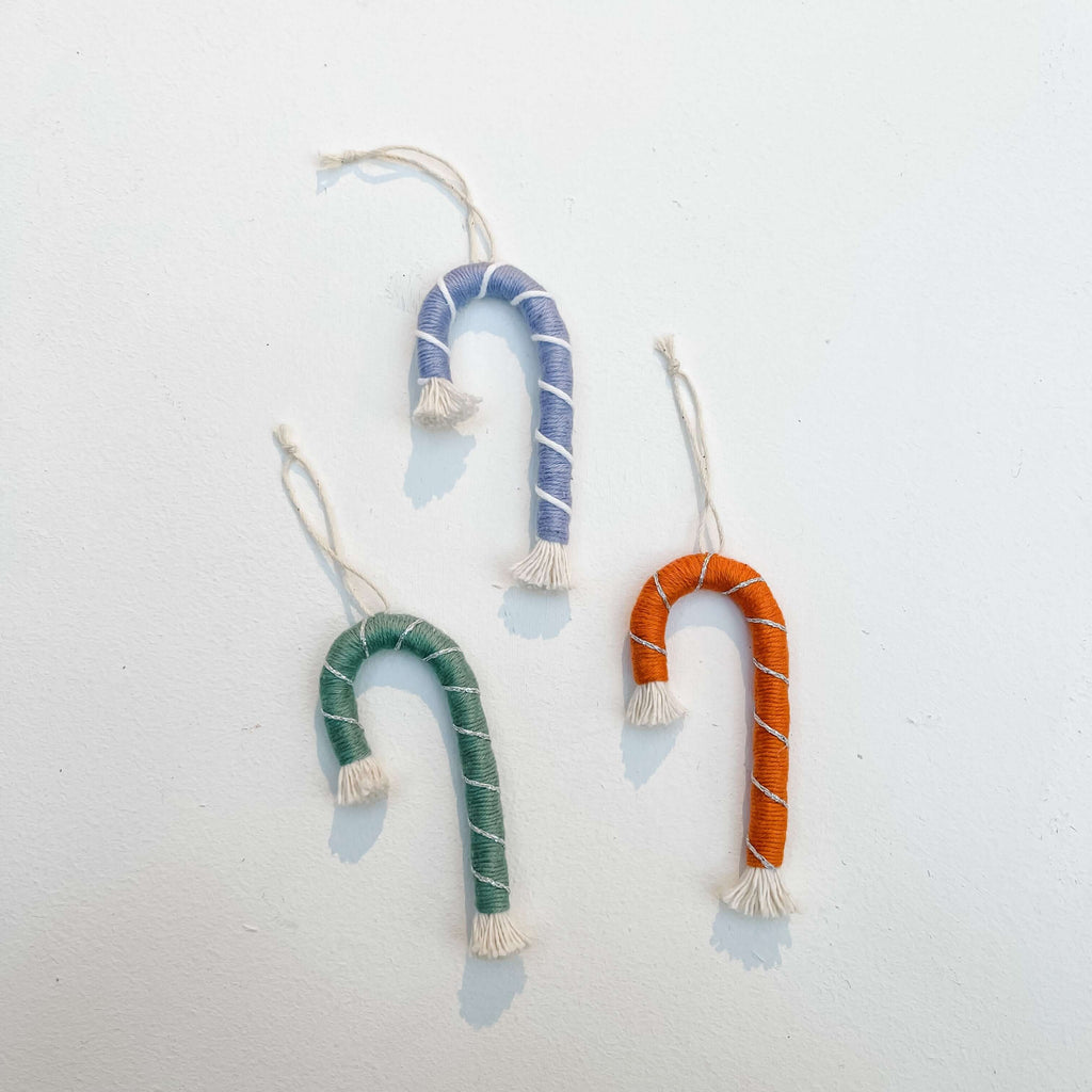 Handmade Multi Colour Macrame Mini Candy Cane Ornament  Hue Complete Me €4