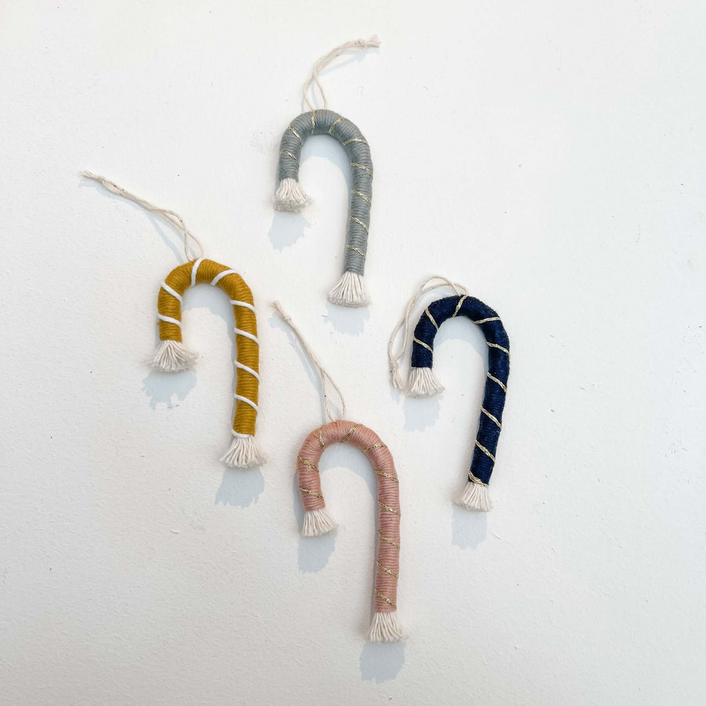 Handmade Multi Colour Macrame Mini Candy Cane Ornament  Hue Complete Me €4