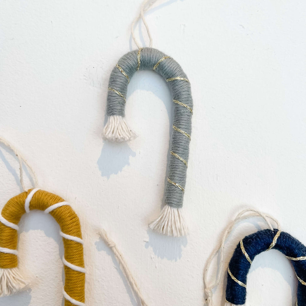 Handmade Multi Colour Macrame Mini Candy Cane Ornament  Hue Complete Me €4