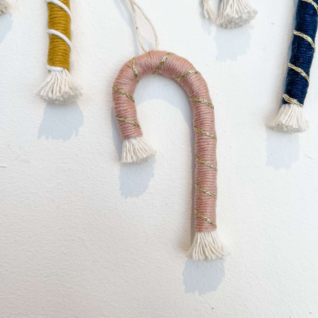 Handmade Multi Colour Macrame Mini Candy Cane Ornament  Hue Complete Me €4