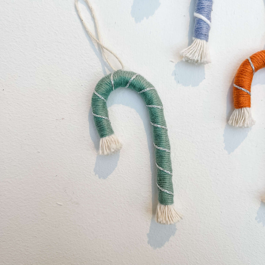 Handmade Multi Colour Macrame Mini Candy Cane Ornament  Hue Complete Me €4