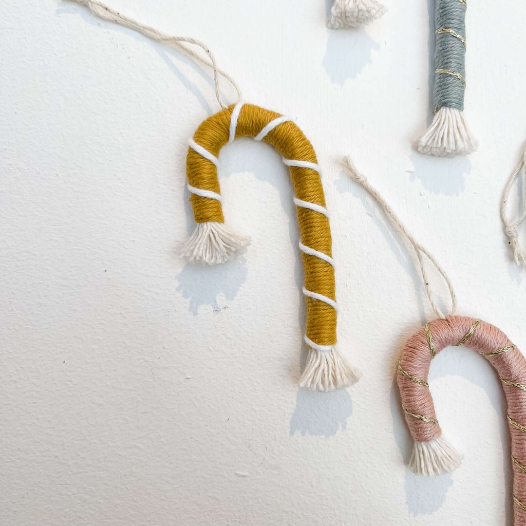 Handmade Multi Colour Macrame Mini Candy Cane Ornament  Hue Complete Me €4