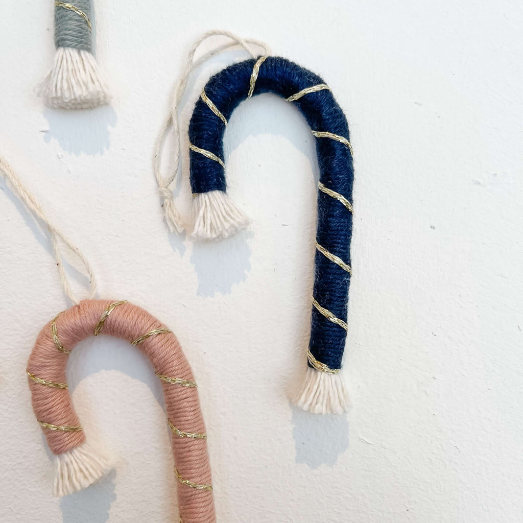Handmade Multi Colour Macrame Mini Candy Cane Ornament  Hue Complete Me €4