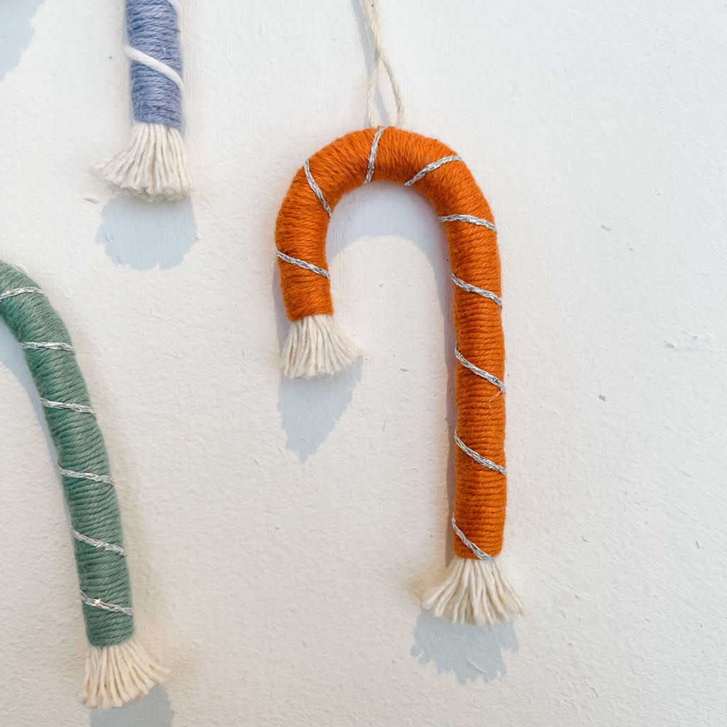 Handmade Multi Colour Macrame Mini Candy Cane Ornament  Hue Complete Me €4