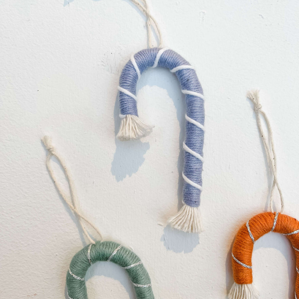 Handmade Multi Colour Macrame Mini Candy Cane Ornament  Hue Complete Me €4
