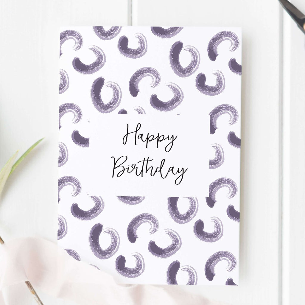 Happy Birthday Purple Circles Card - Hue Complete Me
