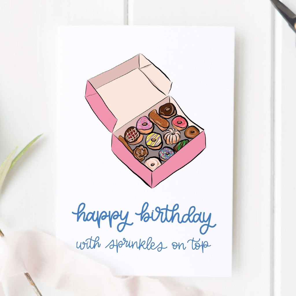 Happy Birthday With Sprinkles On Top Donuts Birthday Card - Hue Complete Me