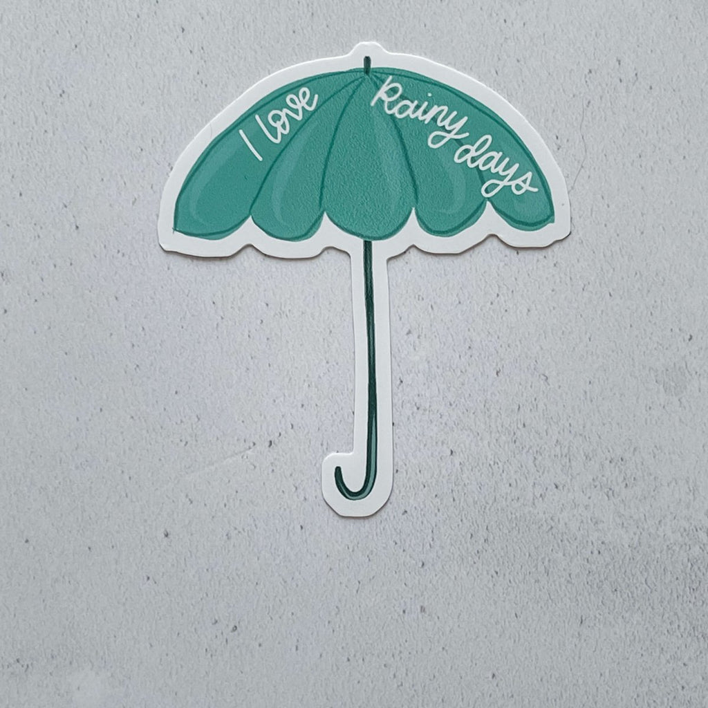 I Love Rainy Days Umbrella Vinyl Sticker - Hue Complete Me