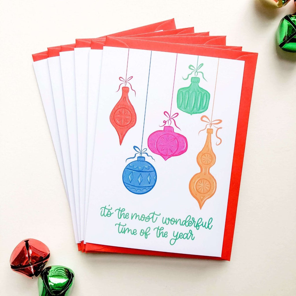 It's The Most Wonderful Time Of The Year Christmas Card Set of 6 - Hue Complete Me