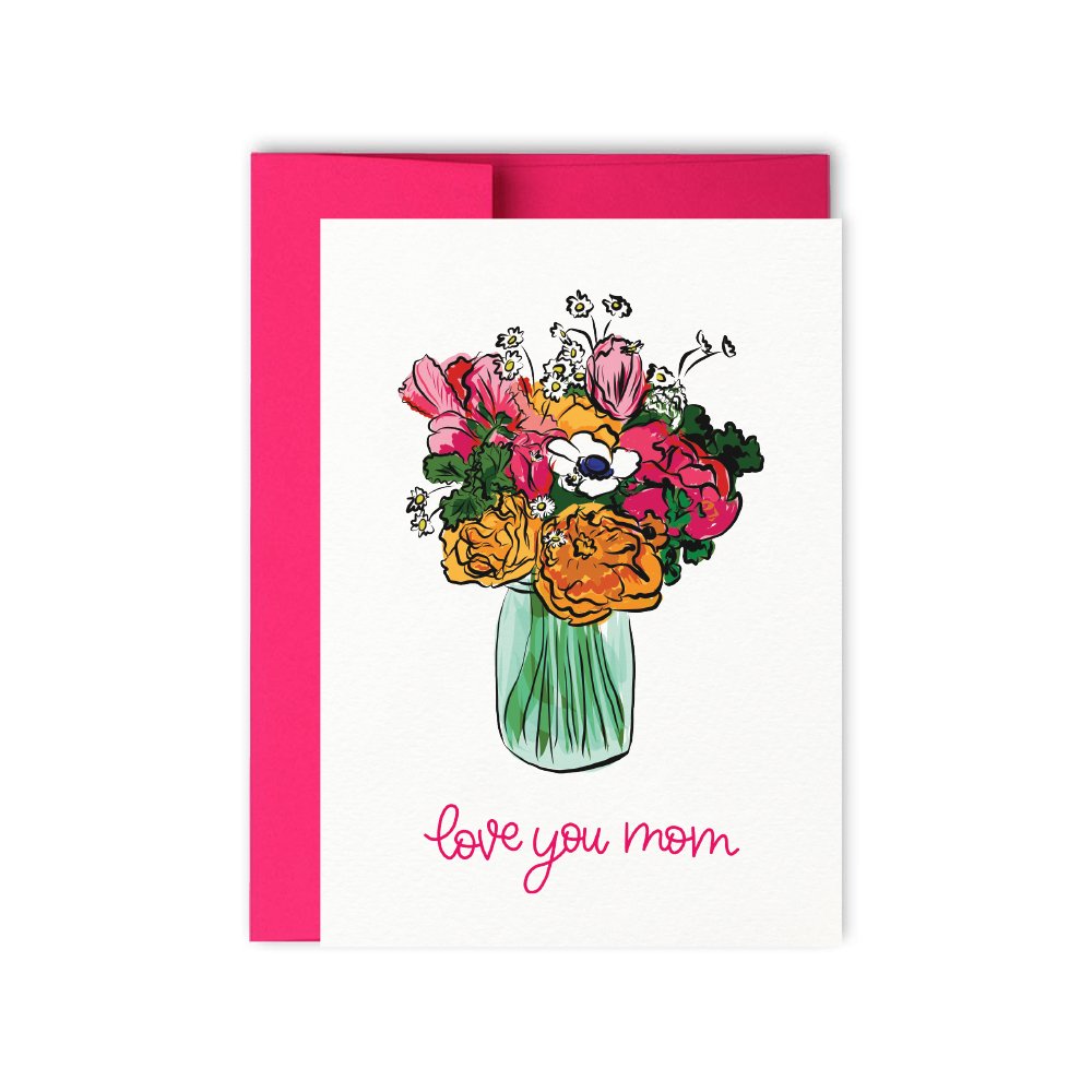 Love You Mom Floral Card - Hue Complete Me