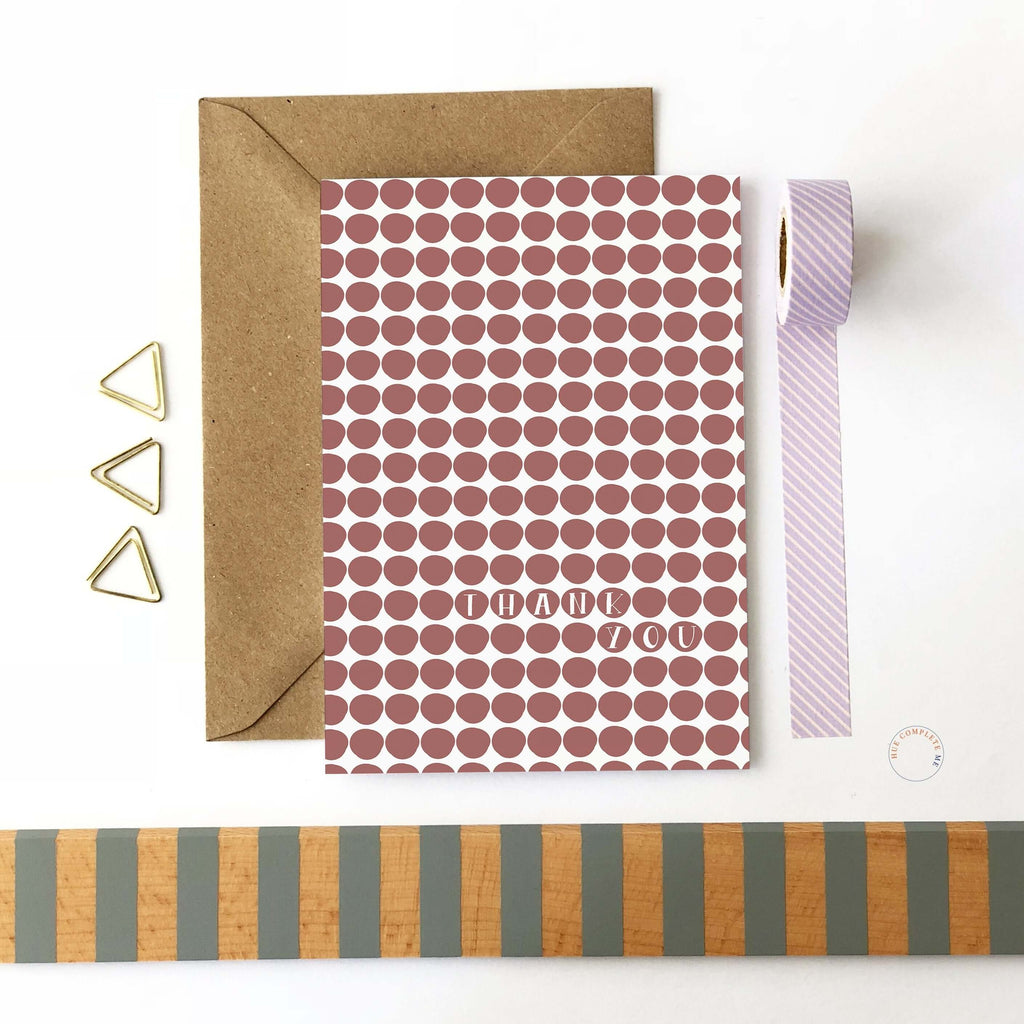 Maroon Dot Thank You Card Greeting Card Hue Complete Me €2