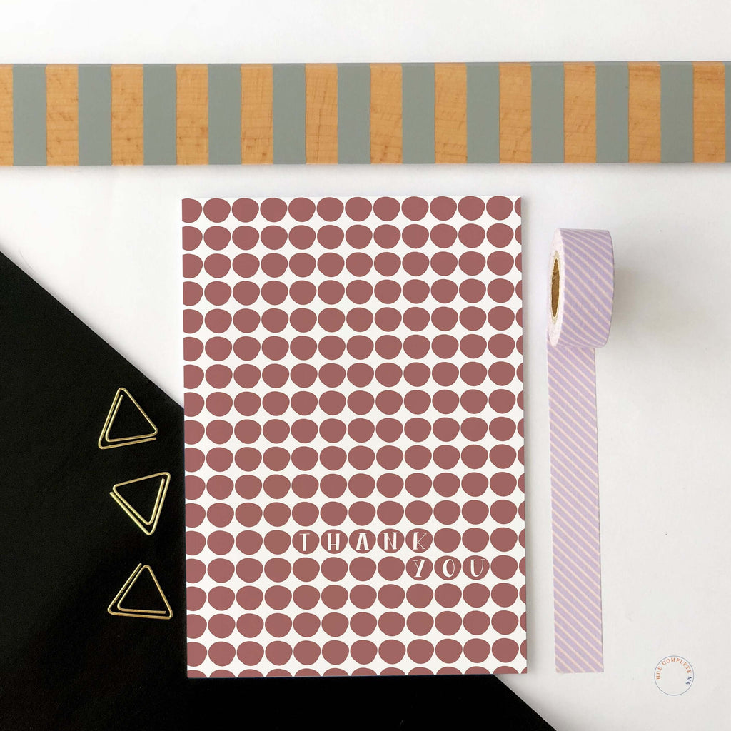Maroon Dot Thank You Card Greeting Card Hue Complete Me €2