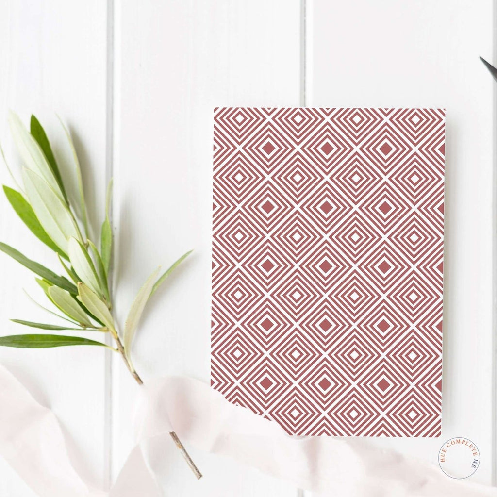 Maroon Pattern Blank Card - Hue Complete Me