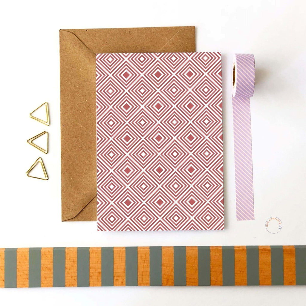 Maroon Pattern Blank Card - Hue Complete Me