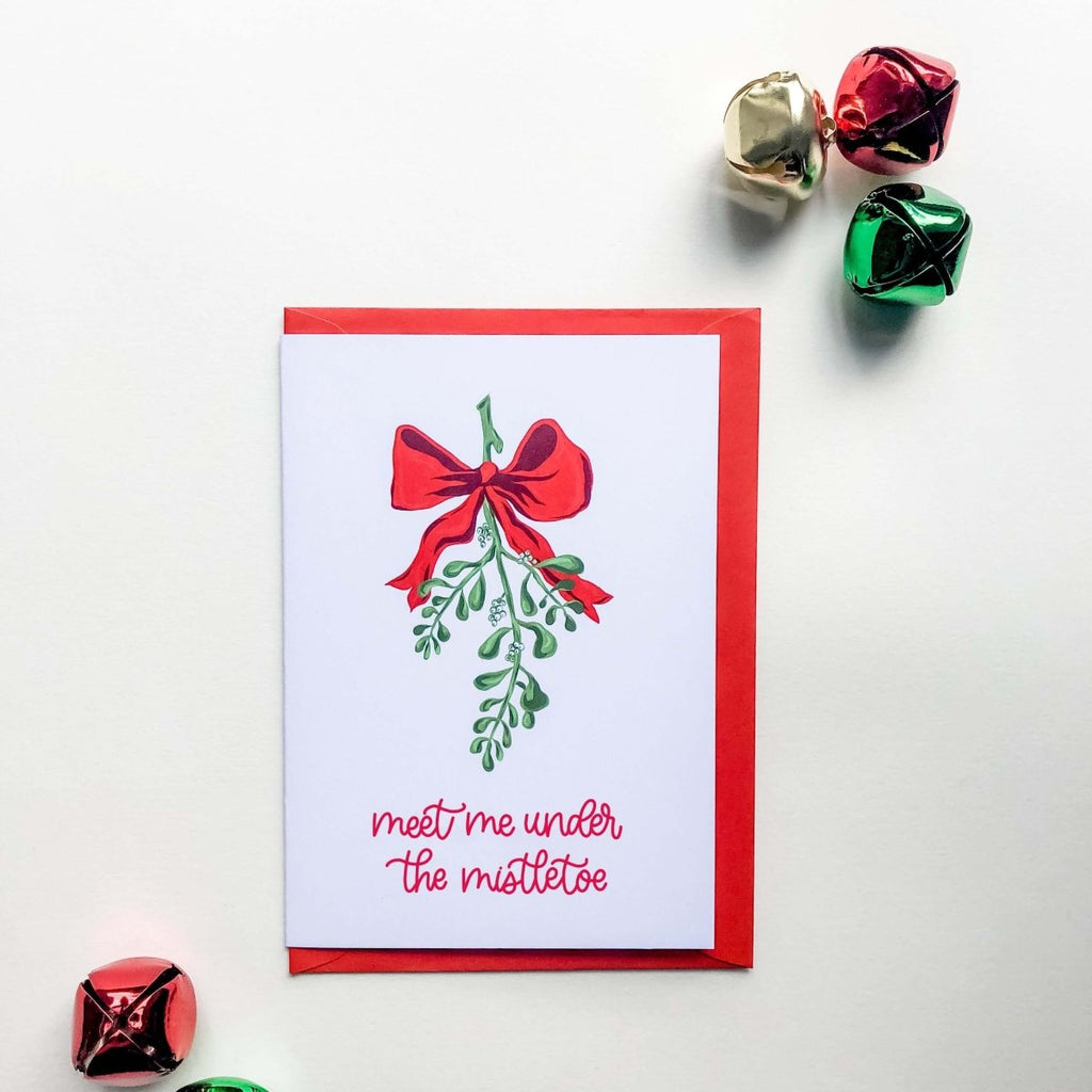Meet Me Under The Mistletoe Christmas Card - Hue Complete Me