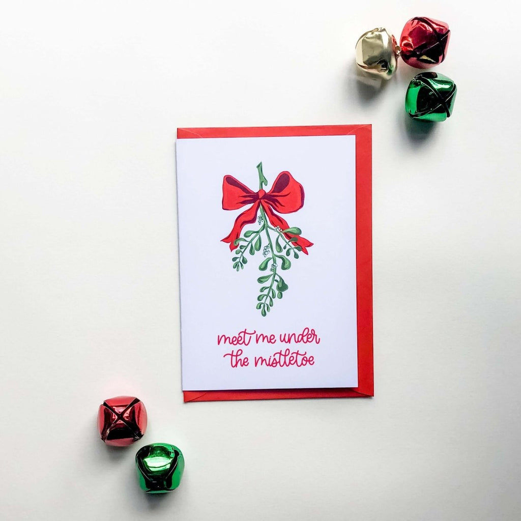 Meet Me Under The Mistletoe Christmas Card - Hue Complete Me