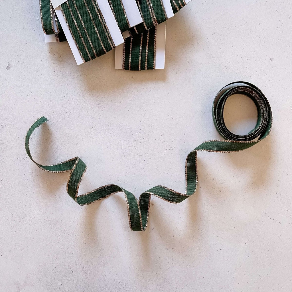 Metallic Green Cotton Ribbon - Hue Complete Me