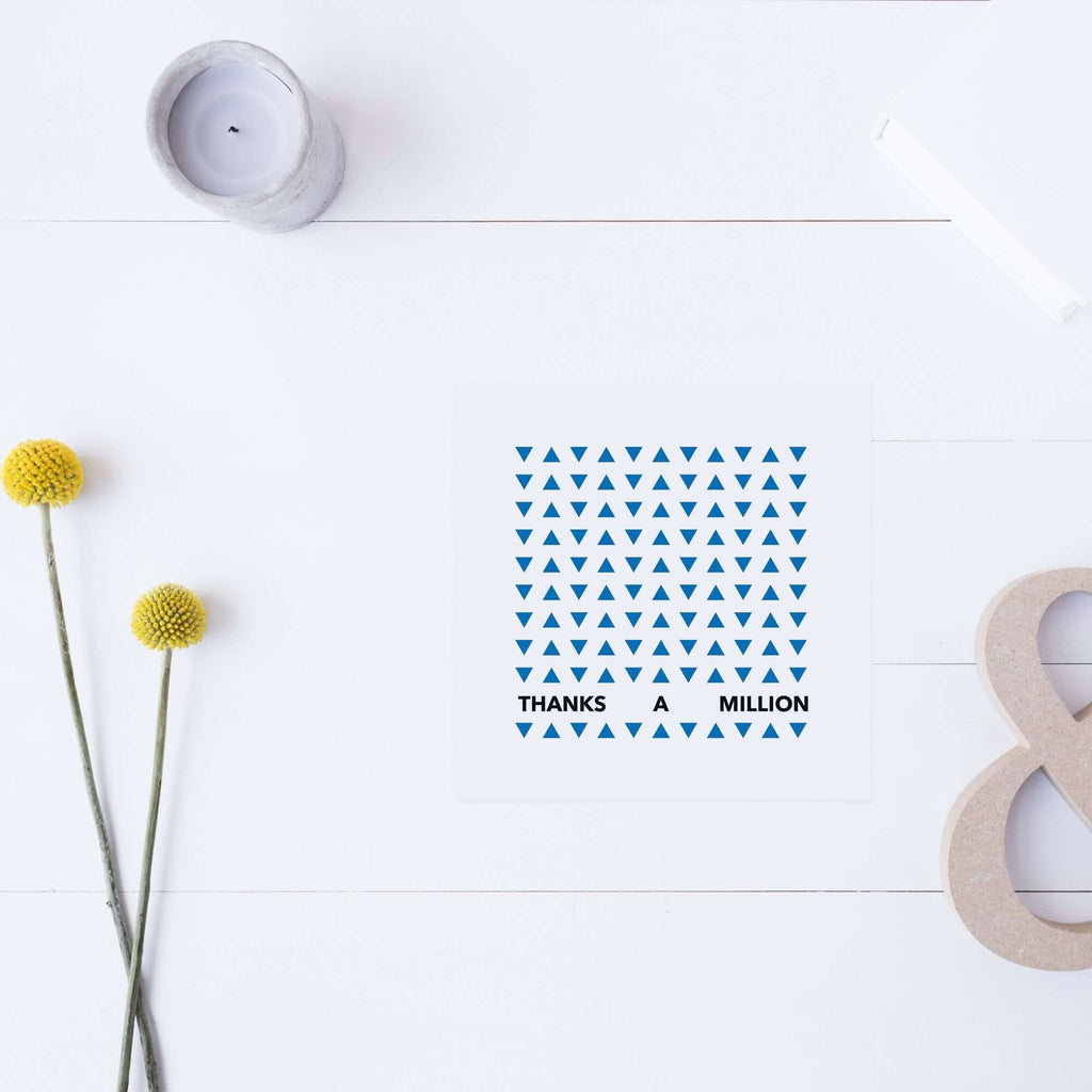 Modern Square Thanks A Million Thank You Card Greeting Card Hue Complete Me €2