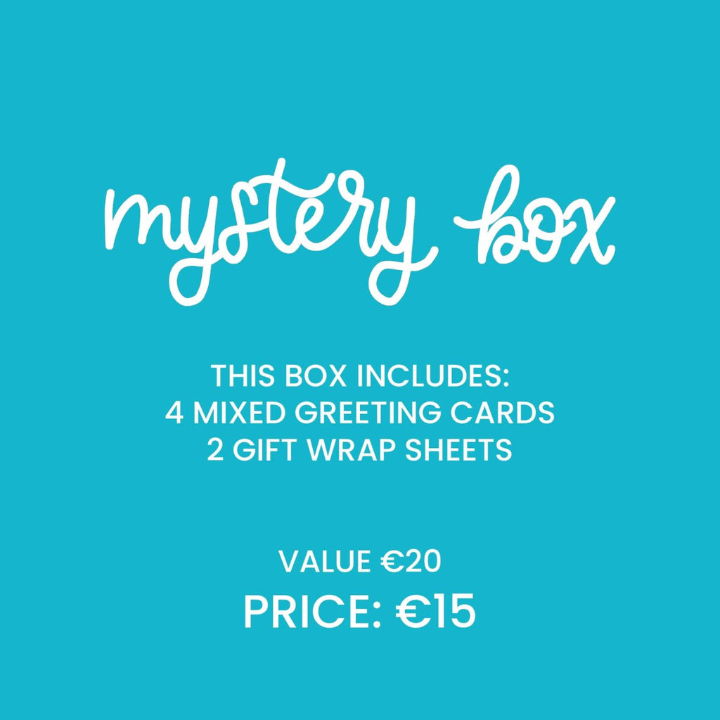 Mystery Box - 4 Greeting Cards and 2 Gift Wrap Sheets - Hue Complete Me