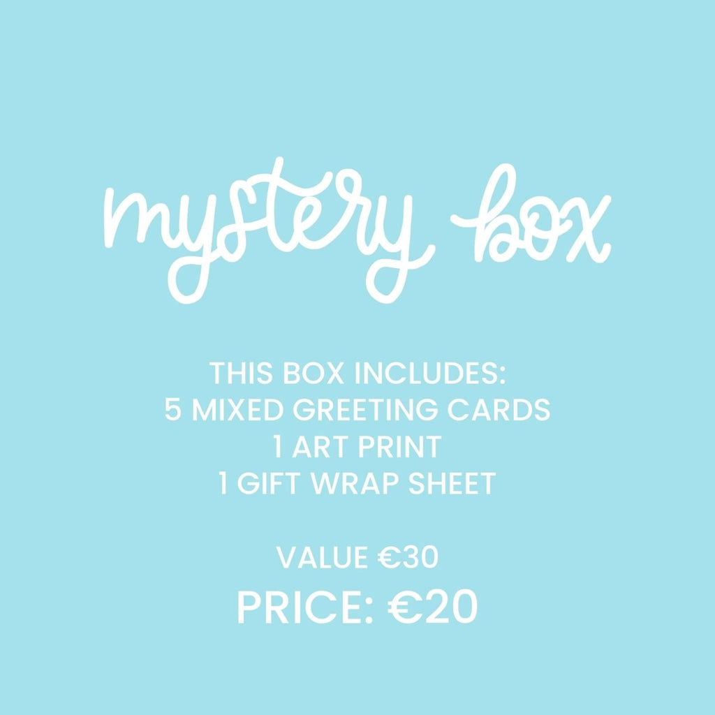 Mystery Box - 5 Greeting Cards, 1 Art Print and 1 Gift Wrap Sheet - Hue Complete Me