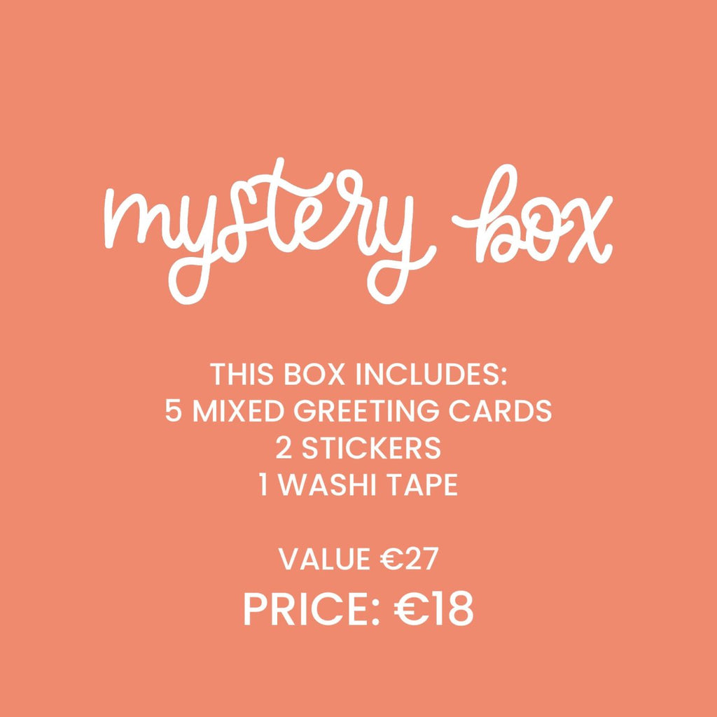 Mystery Box - 5 Greeting Cards, 2 Stickers, 1 Washi Tape - Hue Complete Me