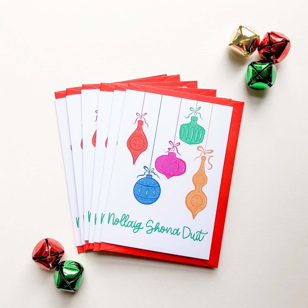 Nollaig Shona Duit Gaelic Christmas Card Set of 6 - Hue Complete Me