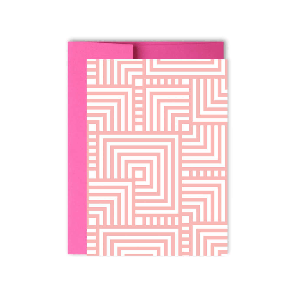 Pink Geometric Card | Blank Greeting Card - Hue Complete Me