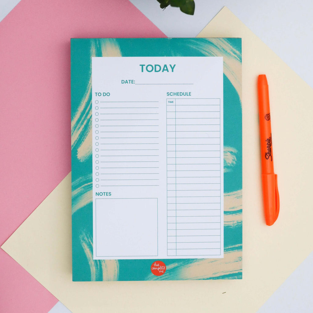 Teal Daily Planner Pad Notepad Hue Complete Me €10