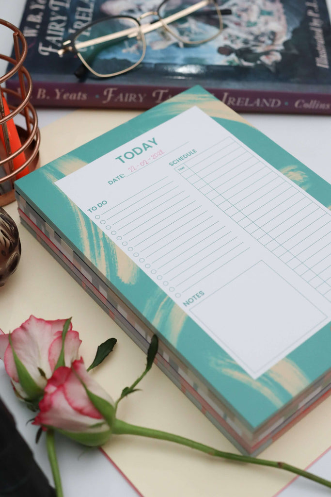 Teal Daily Planner Pad Notepad Hue Complete Me €10