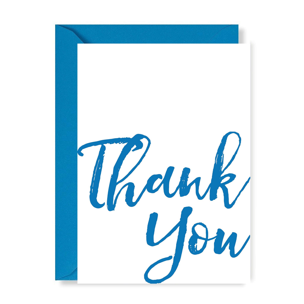 Thank You Blue Calligraphy Card Greeting Card Hue Complete Me €2