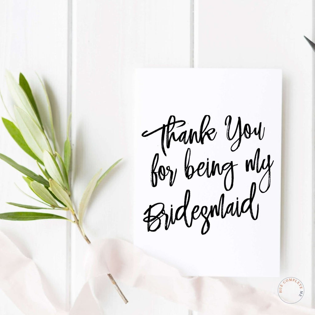 Thank You Bridesmaid Card - Hue Complete Me