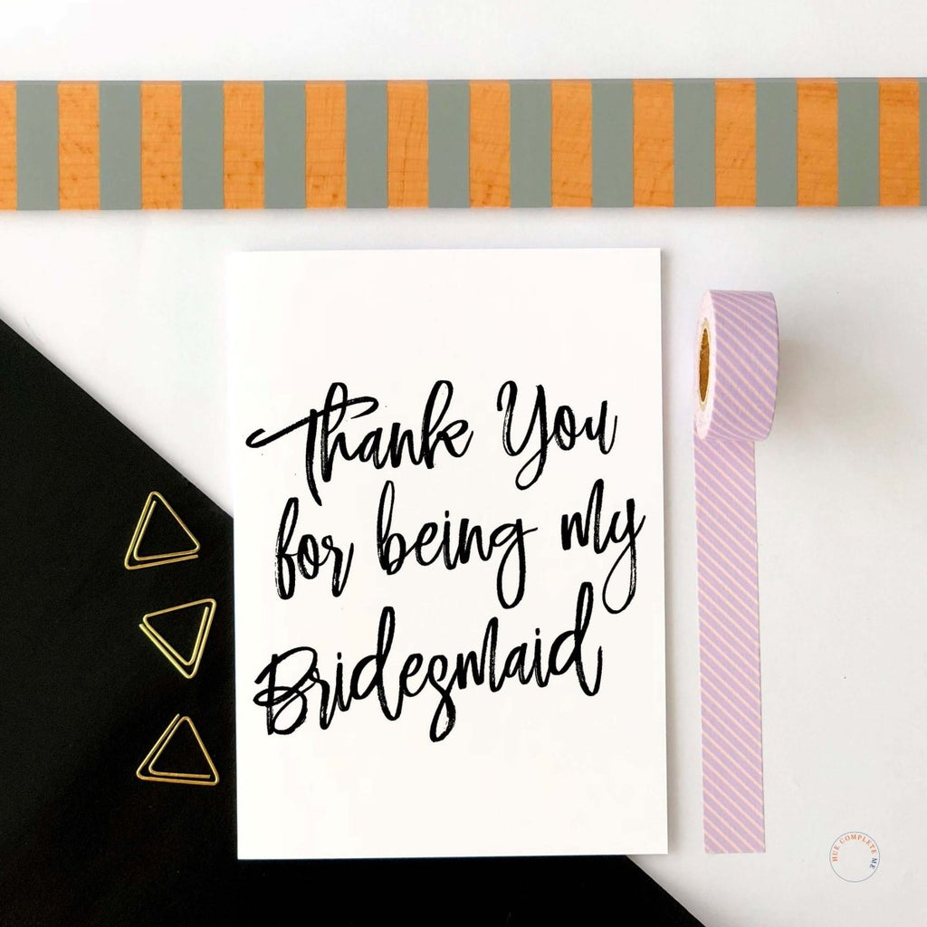 Thank You Bridesmaid Card - Hue Complete Me