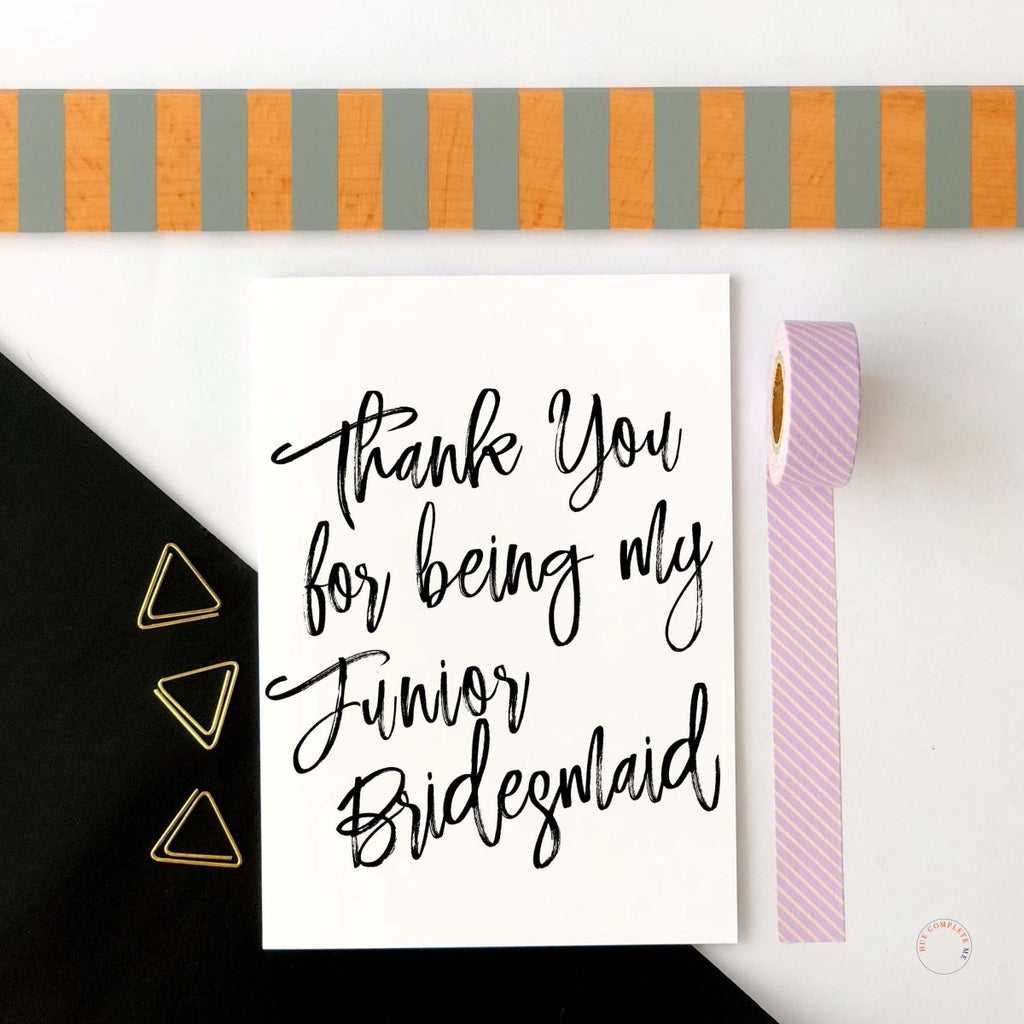 Thank You For Being My Junior Bridesmaid Card - Hue Complete Me