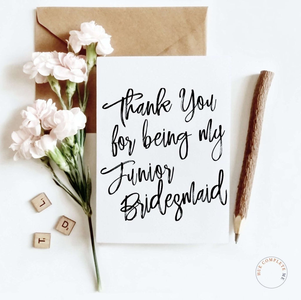 Thank You For Being My Junior Bridesmaid Card - Hue Complete Me